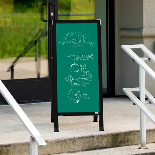 Aarco DS3660S 36in x 60in Slate Gray Satin Anodized Aluminum Frame Porcelain Chalkboard 116DS3660S